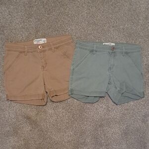 Abercrombie Kids Cargo Shorts - Tan and Green